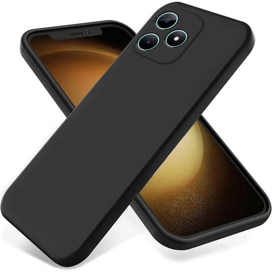 For Realme C51 / C53 India Solid Color Liquid Silicone Dropproof Full Coverage Phone Case(Black)
