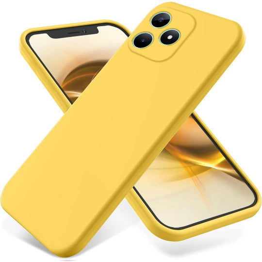 For Realme Note 50 Solid Color Liquid Silicone Dropproof Full Coverage Phone Case(Yellow)