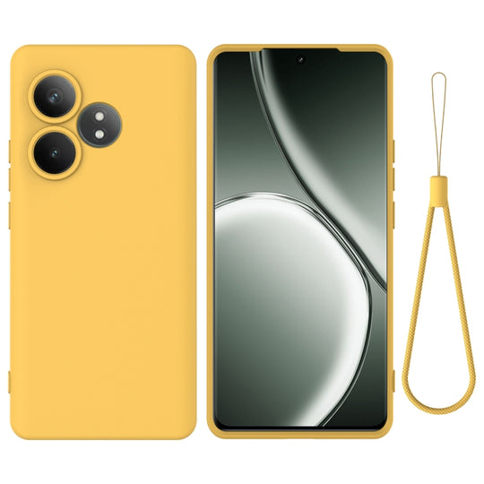 For Realme GT 6T / GT Neo6 / GT 6 Solid Color Liquid Silicone Dropproof Full Coverage Phone Case(Yellow)