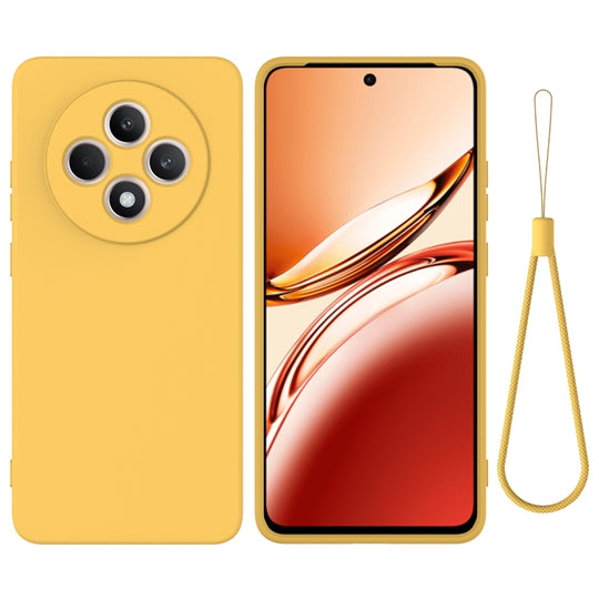 For OPPO Reno12 F 5G / 4G / F27 Solid Color Liquid Silicone Dropproof Full Coverage Phone Case(Yellow)