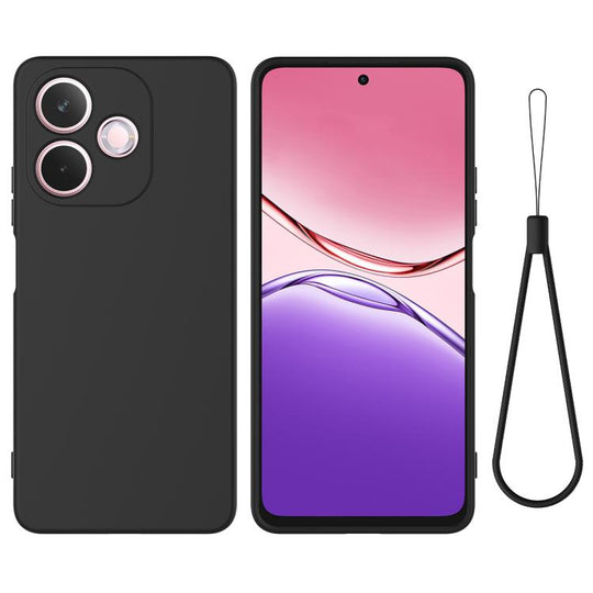 For OPPO A5 Pro 5G Solid Color Liquid Silicone Dropproof Full Coverage Phone Case(Black)