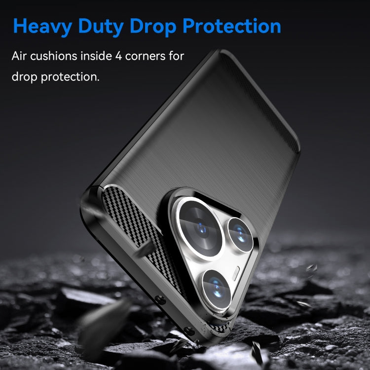 For Huawei Pura 70 Pro / Pura 70 Pro+ Brushed Texture Carbon Fiber TPU Phone Case(Black) by buy2fix
