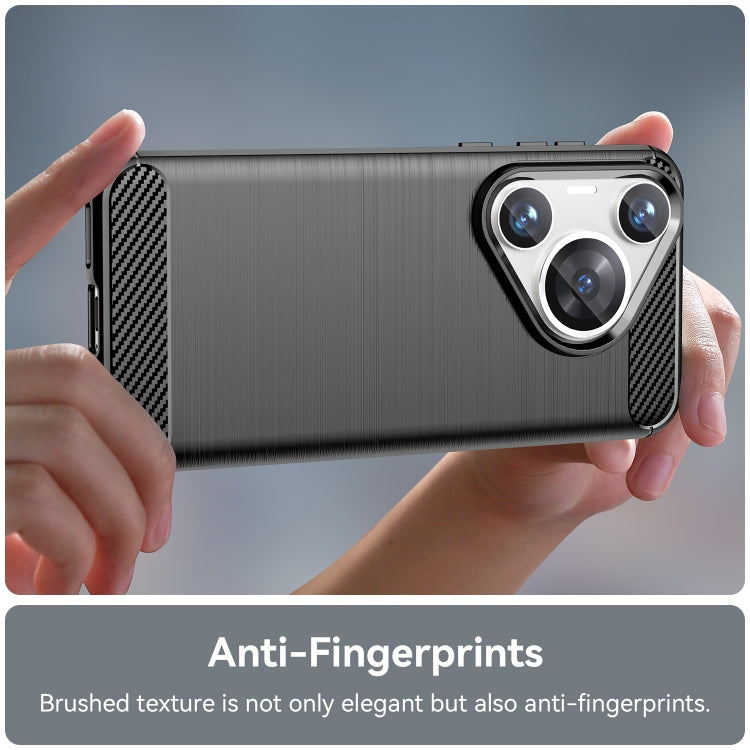 For Huawei Pura 70 Pro / Pura 70 Pro+ Brushed Texture Carbon Fiber TPU Phone Case(Black) by buy2fix