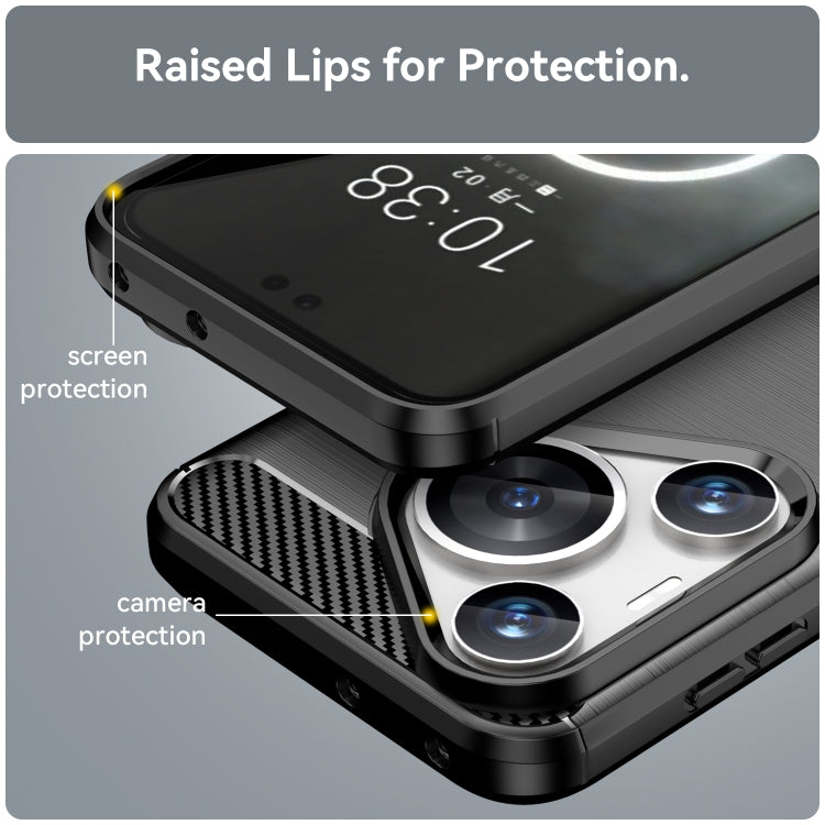 For Huawei Pura 70 Pro / Pura 70 Pro+ Brushed Texture Carbon Fiber TPU Phone Case(Black) by buy2fix