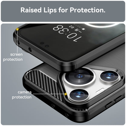 For Huawei Pura 70 Pro / Pura 70 Pro+ Brushed Texture Carbon Fiber TPU Phone Case(Black) by buy2fix