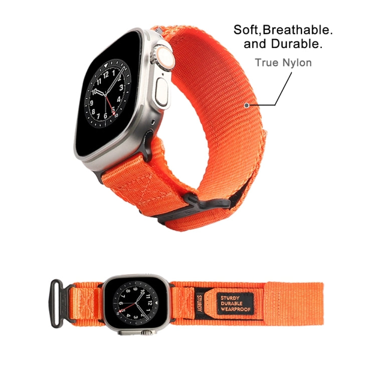 Nylon Two Section Watch Band For Apple Watch Ultra 49mm(Orange) - Watch Bands by buy2fix | Online Shopping UK | buy2fix