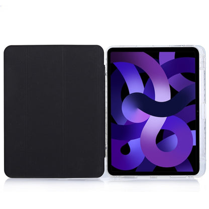 For iPad Air 2022 / 2020 10.9 3-Fold Lock Buckle Leather Smart Tablet Case(Black) - iPad Air (2022) / (2020) 10.9 Cases by buy2fix | Online Shopping UK | buy2fix