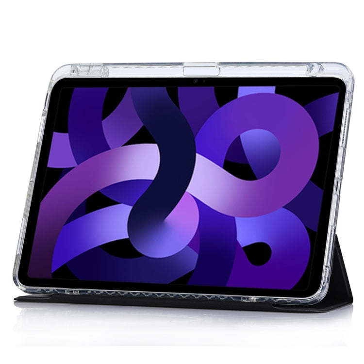 For iPad Air 2022 / 2020 10.9 3-Fold Lock Buckle Leather Smart Tablet Case(Black) - iPad Air (2022) / (2020) 10.9 Cases by buy2fix | Online Shopping UK | buy2fix