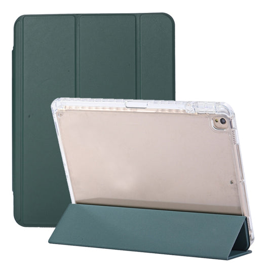 For iPad 10.2 2021 / 2020 / 10.5 3-Fold Lock Buckle Leather Smart Tablet Case(Deep Green) - iPad 10.2 Cases by buy2fix | Online Shopping UK | buy2fix