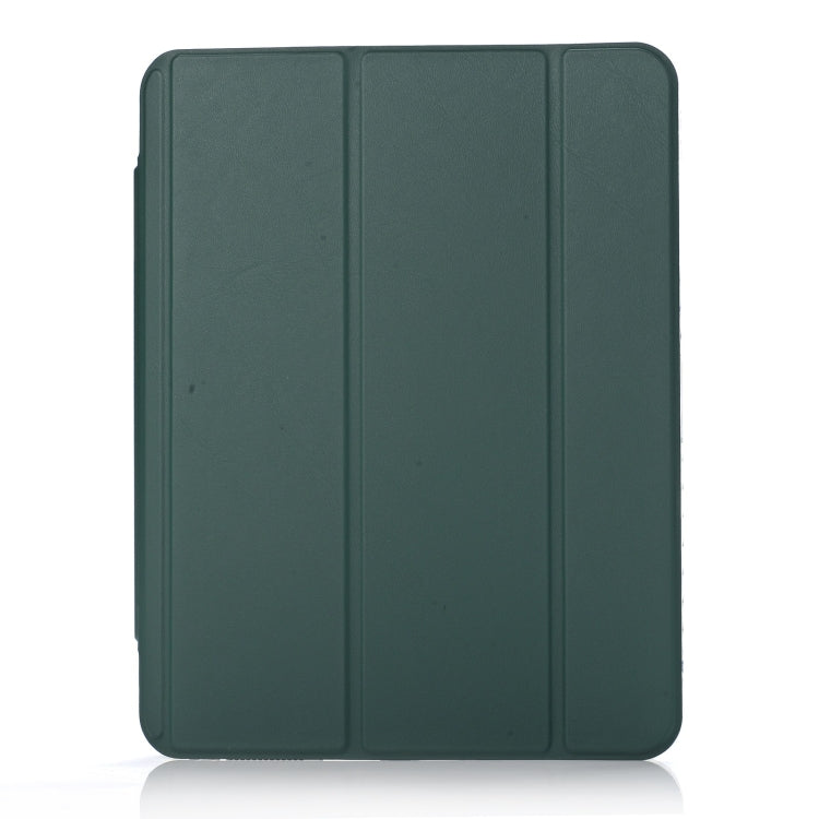 For iPad 10.2 2021 / 2020 / 10.5 3-Fold Lock Buckle Leather Smart Tablet Case(Deep Green) - iPad 10.2 Cases by buy2fix | Online Shopping UK | buy2fix