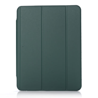 For iPad 10.2 2021 / 2020 / 10.5 3-Fold Lock Buckle Leather Smart Tablet Case(Deep Green) - iPad 10.2 Cases by buy2fix | Online Shopping UK | buy2fix