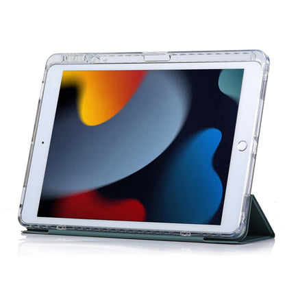 For iPad 10.2 2021 / 2020 / 10.5 3-Fold Lock Buckle Leather Smart Tablet Case(Deep Green) - iPad 10.2 Cases by buy2fix | Online Shopping UK | buy2fix