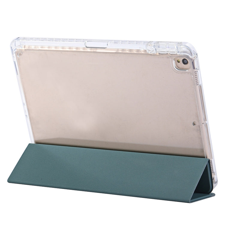 For iPad 10.2 2021 / 2020 / 10.5 3-Fold Lock Buckle Leather Smart Tablet Case(Deep Green) - iPad 10.2 Cases by buy2fix | Online Shopping UK | buy2fix
