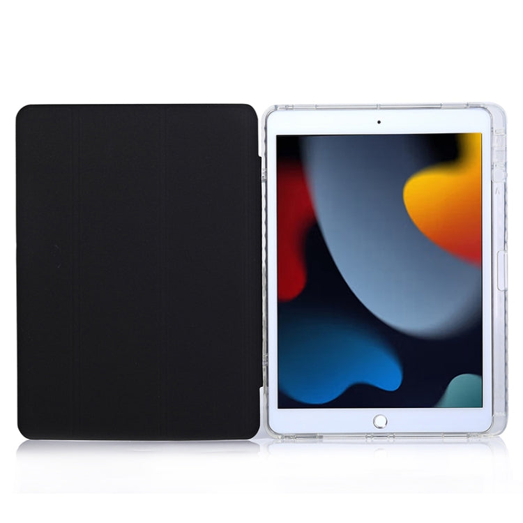 For iPad 10.2 2021 / 2020 / 10.5 3-Fold Lock Buckle Leather Smart Tablet Case(Black) - iPad 10.2 Cases by buy2fix | Online Shopping UK | buy2fix