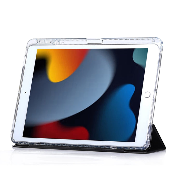 For iPad 10.2 2021 / 2020 / 10.5 3-Fold Lock Buckle Leather Smart Tablet Case(Black) - iPad 10.2 Cases by buy2fix | Online Shopping UK | buy2fix