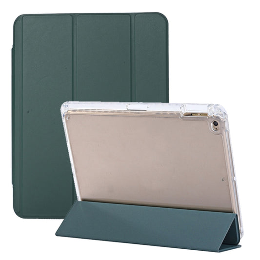 For iPad Air / Air 2 / 9.7 2017 / 2018 3-Fold Lock Buckle Leather Smart Tablet Case(Deep Green) - iPad 9.7 (2018) & (2017) Cases by buy2fix | Online Shopping UK | buy2fix