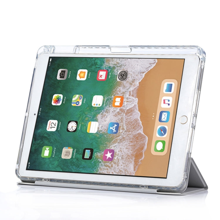 For iPad Air / Air 2 / 9.7 2017 / 2018 3-Fold Lock Buckle Leather Smart Tablet Case(Grey) - iPad 9.7 (2018) & (2017) Cases by buy2fix | Online Shopping UK | buy2fix