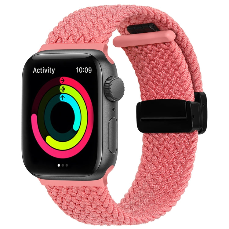 Magnetic Fold Clasp Woven Watch Band For Apple Watch 3 38mm(Pink) - Watch Bands by buy2fix | Online Shopping UK | buy2fix