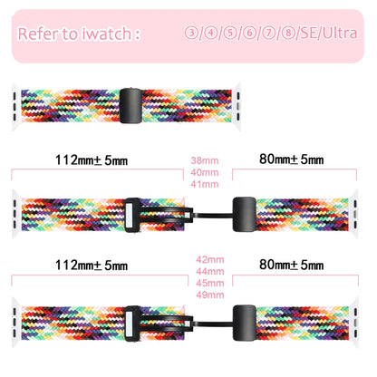 Magnetic Fold Clasp Woven Watch Band For Apple Watch 38mm(Rainbow Color) - Watch Bands by buy2fix | Online Shopping UK | buy2fix