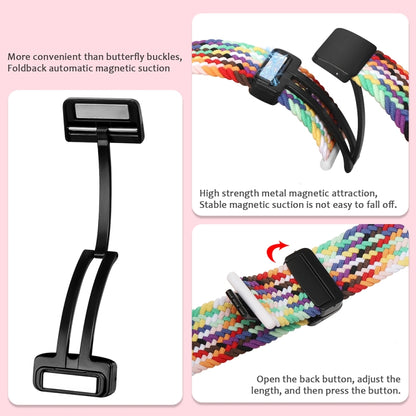 Magnetic Fold Clasp Woven Watch Band For Apple Watch 8 45mm(Rainbow Color) - Watch Bands by buy2fix | Online Shopping UK | buy2fix