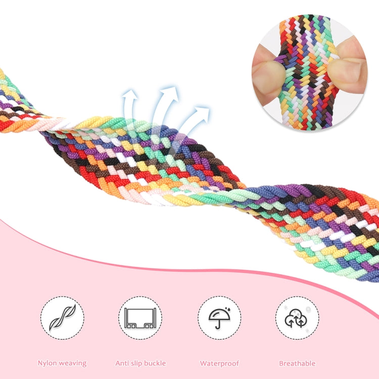 Magnetic Fold Clasp Woven Watch Band For Apple Watch SE 2023 40mm(Starlight Pink) by buy2fix