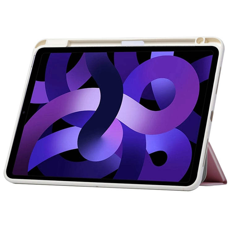 For iPad Air 11 2024 / iPad Pro 11 3-Fold 360 Rotation Painted Leather Smart Tablet Case(Strawberry Dog) by buy2fix