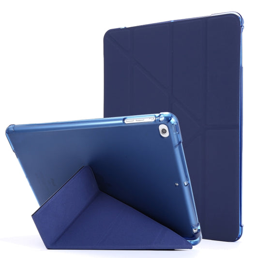 For iPad 9.7 (2018) & (2017) Airbag Deformation Horizontal Flip Leather Case with Holder & Pen Holder(Dark Blue) - iPad 9.7 (2018) & (2017) Cases by buy2fix | Online Shopping UK | buy2fix