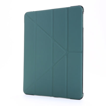 For iPad 9.7 (2018) & (2017) Airbag Deformation Horizontal Flip Leather Case with Holder & Pen Holder(Dark Green) - iPad 9.7 (2018) & (2017) Cases by buy2fix | Online Shopping UK | buy2fix