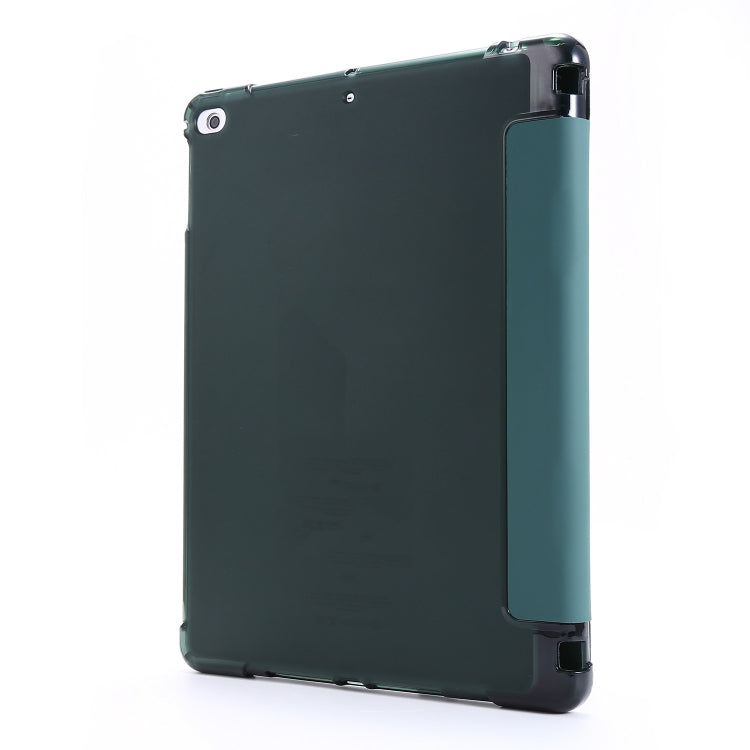 For iPad 9.7 (2018) & (2017) Airbag Deformation Horizontal Flip Leather Case with Holder & Pen Holder(Dark Green) - iPad 9.7 (2018) & (2017) Cases by buy2fix | Online Shopping UK | buy2fix