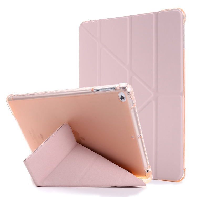 For iPad 9.7 (2018) & (2017) Airbag Deformation Horizontal Flip Leather Case with Holder & Pen Holder(Pink) - iPad 9.7 (2018) & (2017) Cases by buy2fix | Online Shopping UK | buy2fix