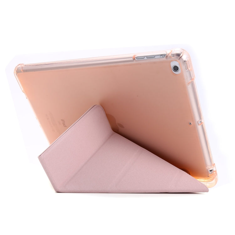 For iPad 9.7 (2018) & (2017) Airbag Deformation Horizontal Flip Leather Case with Holder & Pen Holder(Pink) - iPad 9.7 (2018) & (2017) Cases by buy2fix | Online Shopping UK | buy2fix