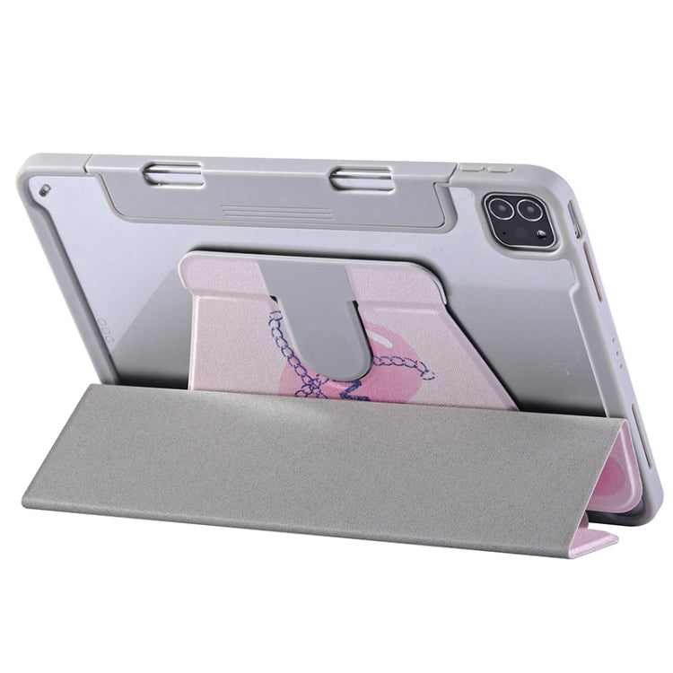 For iPad Pro 11 2022 / 2021 / 2020 Split Drawer Rotation Painted Leather Smart Tablet Case(Love Heart) - iPad Pro 11 (2022/2021) Cases by buy2fix | Online Shopping UK | buy2fix