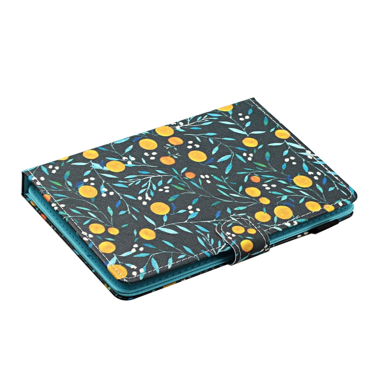 For 7 inch Universal Tablet PC Flower Pattern Horizontal Flip Leather Case with Card Slots & Holder(Yellow Fruit) - 7 inch by buy2fix | Online Shopping UK | buy2fix