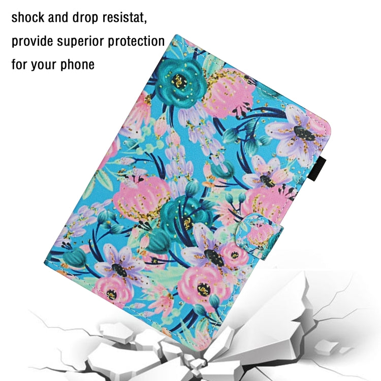 For 7 inch Universal Tablet PC Flower Pattern Horizontal Flip Leather Case with Card Slots & Holder(Pink Flower) - 7 inch by buy2fix | Online Shopping UK | buy2fix