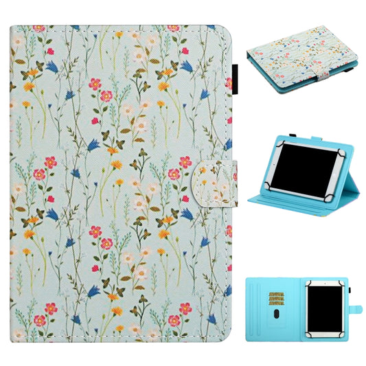 For 7 inch Universal Tablet PC Flower Pattern Horizontal Flip Leather Case with Card Slots & Holder(Small Floral) - 7 inch by buy2fix | Online Shopping UK | buy2fix