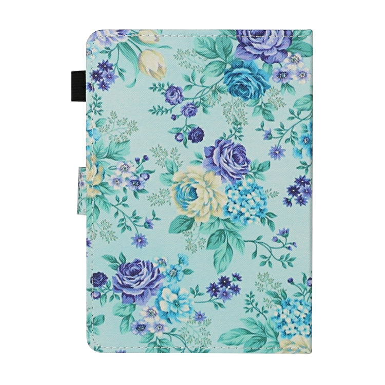 For 8 inch Universal Tablet PC Flower Pattern Horizontal Flip Leather Case with Card Slots & Holder(Purple Flower) - 8 inch by buy2fix | Online Shopping UK | buy2fix