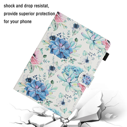 For 8 inch Universal Tablet PC Flower Pattern Horizontal Flip Leather Case with Card Slots & Holder(Blue Flower On White) - 8 inch by buy2fix | Online Shopping UK | buy2fix