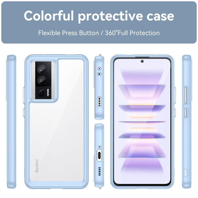 For Xiaomi Poco F5 Pro Colorful Series Acrylic Hybrid TPU Phone Case(Blue) - Xiaomi Cases by buy2fix | Online Shopping UK | buy2fix