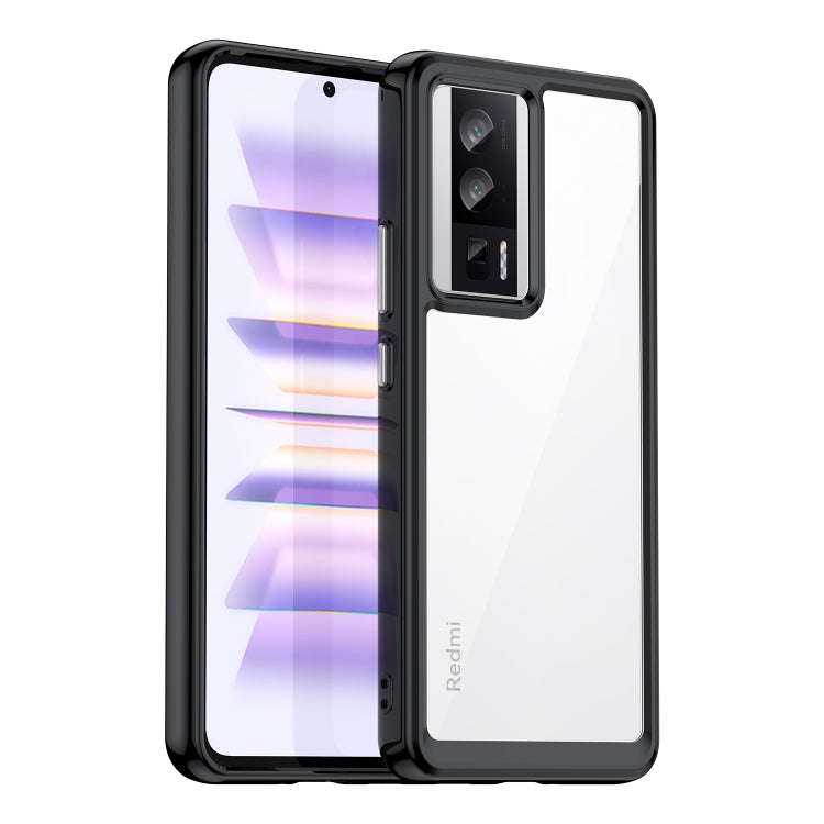 For Xiaomi Poco F5 Pro Colorful Series Acrylic Hybrid TPU Phone Case(Black) - Xiaomi Cases by buy2fix | Online Shopping UK | buy2fix