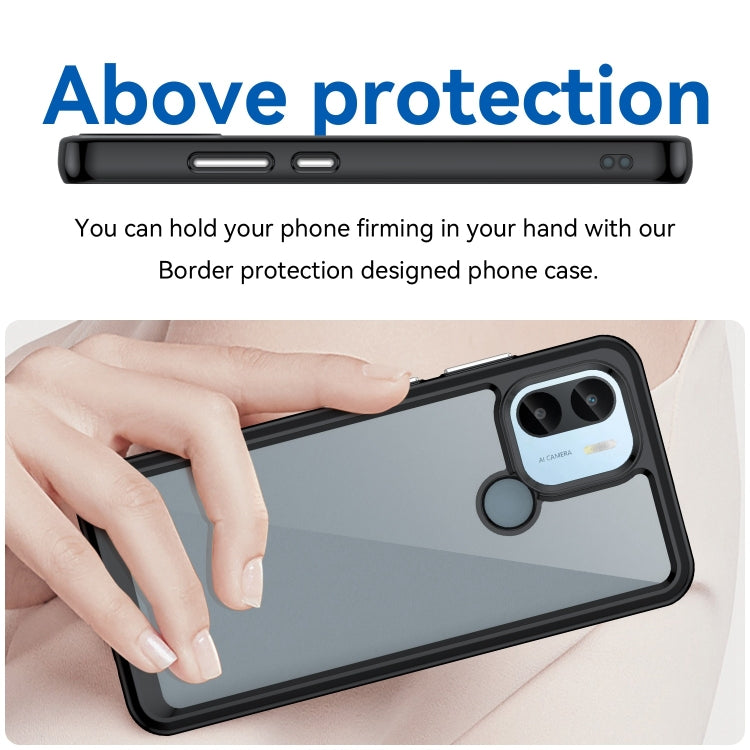 For Xiaomi Poco C50 Colorful Series Acrylic Hybrid TPU Phone Case(Black) by buy2fix