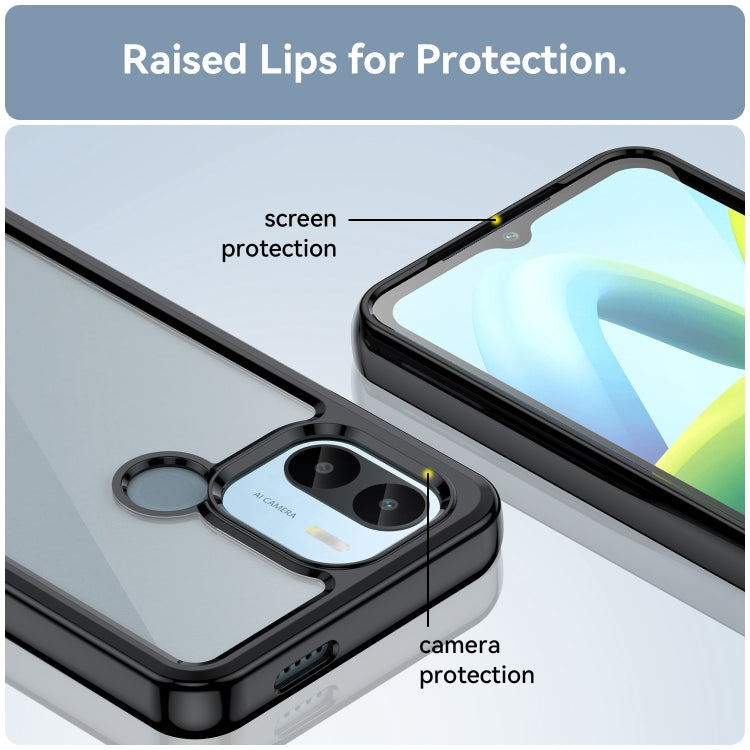 For Xiaomi Poco C50 Colorful Series Acrylic Hybrid TPU Phone Case(Black) by buy2fix