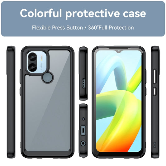 For Xiaomi Redmi A1+ Colorful Series Acrylic Hybrid TPU Phone Case(Black) by buy2fix