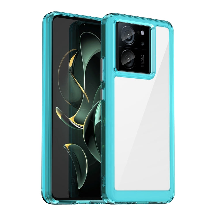 For Xiaomi 13T Colorful Series Acrylic Hybrid TPU Phone Case(Transparent Blue) - Xiaomi Cases by buy2fix | Online Shopping UK | buy2fix