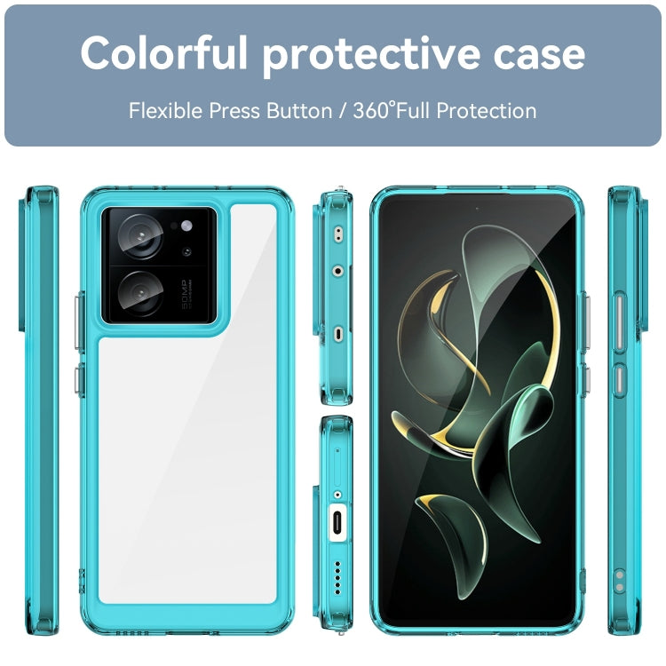 For Xiaomi 13T Colorful Series Acrylic Hybrid TPU Phone Case(Transparent Blue) - Xiaomi Cases by buy2fix | Online Shopping UK | buy2fix