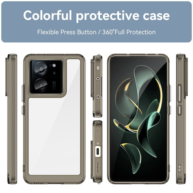 For Xiaomi 13T Colorful Series Acrylic Hybrid TPU Phone Case(Transparent Grey) - Xiaomi Cases by buy2fix | Online Shopping UK | buy2fix