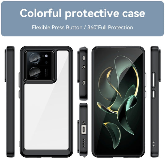 For Xiaomi 13T Colorful Series Acrylic Hybrid TPU Phone Case(Black) by buy2fix