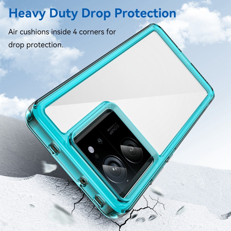 For Xiaomi 13T Pro Colorful Series Acrylic Hybrid TPU Phone Case(Transparent Blue) - Xiaomi Cases by buy2fix | Online Shopping UK | buy2fix