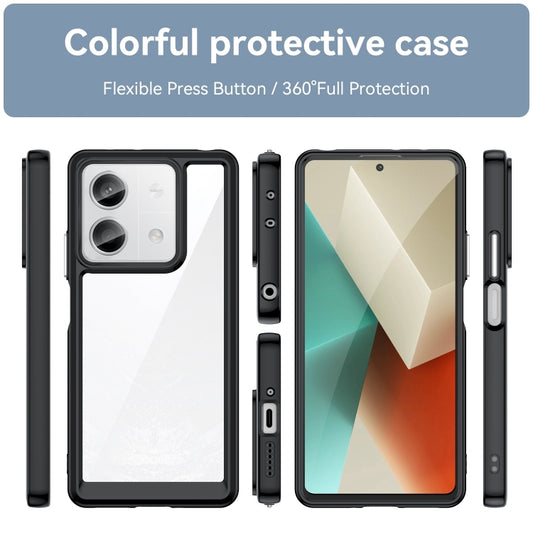 For Xiaomi Redmi Note 13 5G Colorful Series Acrylic Hybrid TPU Phone Case(Black) by buy2fix