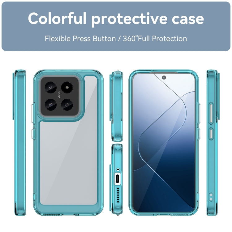 For Xiaomi 14 Colorful Series Acrylic Hybrid TPU Phone Case(Transparent Blue) - 14 Cases by buy2fix | Online Shopping UK | buy2fix