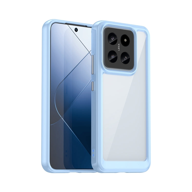 For Xiaomi 14 Colorful Series Acrylic Hybrid TPU Phone Case(Blue) - 14 Cases by buy2fix | Online Shopping UK | buy2fix